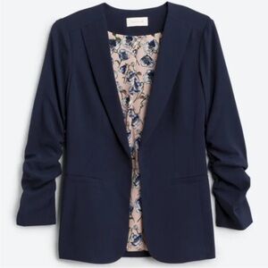 Skies are Blue Raja Collarless Blazer in Navy Medium